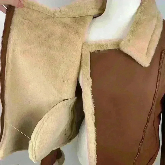 a.n.a Midweight Motorcycle Jacket with Faux Fur Size Large NWT - Picture 8 of 16